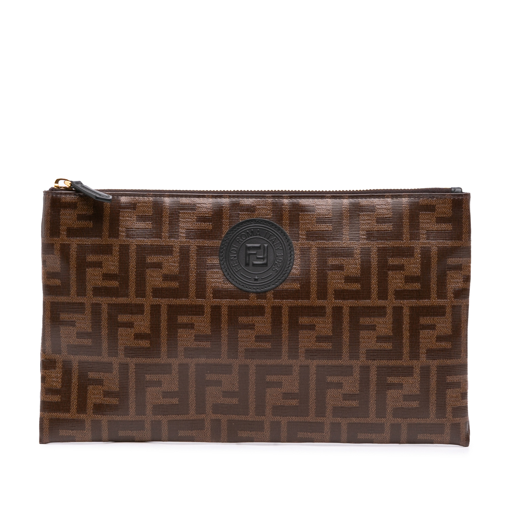 Pre-Loved Fendi Zucca Coated Canvas Clutch